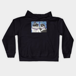 Mother and baby cat art Kids Hoodie